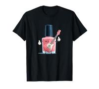 Pretty Nail Polish Bottle with E-Guitar Graphic for Make-Up T-Shirt