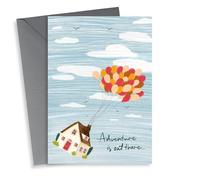 Pretty New Home/Travelling Card - Balloons - House - Adventure is out there...