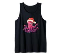 Pretty Octopus with Christmas Hat Costume for Squid Lovers Tank Top