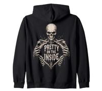 Pretty On The Inside Skeleton Gothic Dark Humor Gifts Zip Hoodie