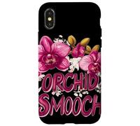 Pretty Orchid Wildflower Costume with Smooch Saying Case for iPhone X/XS