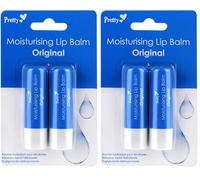 Pretty Original Moisturising Lip Balm, nourishes, hydrates and protects lips, long lasting - vegan Formula (Pack of 2)