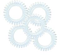 Pretty Pack of 5 Plastic Spiral Hair Bobbles -Clear