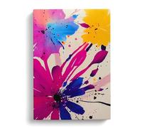 Pretty Painted Flowers No.3 Canvas Print | Gallery Wrapped 30mm Frame Wall Art | 30x20 inches | Ready to Hang | Abstract Floral Picture | Living Room Bedroom Lounge Office