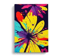 Pretty Painted Flowers No.6 Canvas Print | Gallery Wrapped 30mm Frame Wall Art | 30x20 inches | Ready to Hang | Abstract Floral Picture | Living Room Bedroom Lounge Office