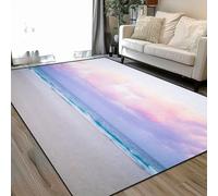 pretty pastel colour sky pink purple blue fluffy cloud beach Area Rugs Living Room Large 160x230 cm Washable Vintage Soft Rug Modern Non Slip Floor Carpet Mat for Bedroom Kitchen Dining Room