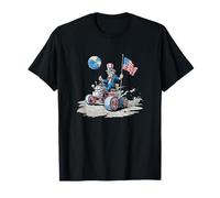 Pretty Patriotic Moon with Vehicle for Space and Earth Fans T-Shirt