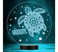 Pretty Pattern Turtle Dots Led Lamp Personalised Gift Night Light | Personalised Gift For Home, Lamp Room Décor | Kids & Adults Night Lights With Name | Personalised Gift For Bedroom |