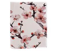 Pretty Peach Blossom Replaceable Book Cover, Reusable PU Leather Book Protector, Suitable for 148x210 mm Notebooks
