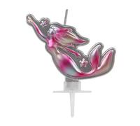 Pretty pink and silver mermaid candle 14 x 10 cm