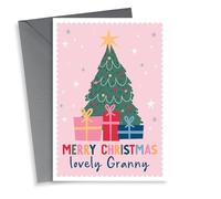 Pretty Pink Christmas Tree Card for a Lovely Granny