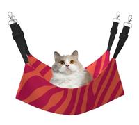Pretty Pink Orange Animal Print Zebra Leopard,Cat Hanging Hammock Soft Double Sided Hanging Bed for Small Dogs Pet,M