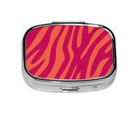 Pretty Pink Orange Animal Print Zebra Leopard,Meta Pill Box 2 Compartment Medicine Case,Portable Organizer,Rectangle Meta Portable Organizer Pill Box 91 Compartment Medicine Case