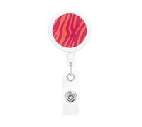 Pretty Pink Orange Animal Print Zebra Leopard, Retractable Badge Holder,Badge Reels Holder with ID Clip Alligator Clip