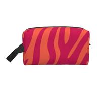 Pretty Pink Orange Animal Print Zebra LeopardLarge Capacity Cosmetic Organizer，Travel Makeup Bag for Women