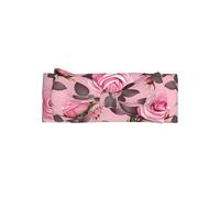 Pretty Pink Roses Print Baby Bows Headband, Skin-Friendly Hair Accessories Delicate Hairband for Newborns Infants Toddlers