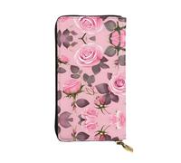 Pretty Pink Roses Printed Clutch (7.5x4.1 in) | Leather Wallet