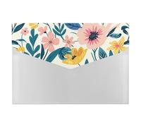 Pretty Pink Yellow Flowers Expanding File Organizer, Multi-Pocket Accordion Folder, Document Storage and Office Supplies