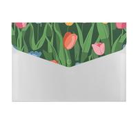 Pretty Pink Yellow Tulips Expanding File Organizer, Multi-Pocket Accordion Folder, Document Storage and Office Supplies