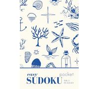 Pretty Pocket Sudoku - Easy - Vintage Sea: Minimal Small Travel Size Puzzle Book