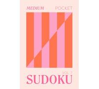 Pretty Pocket Sudoku - Medium Screen Free Puzzles: Minimal Small Travel Size 4 x 6 Inches - Orange & Pink Pop Art
