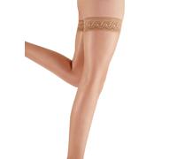 Pretty Polly Women's Nylons - 10d Gloss Lace Top Hold Ups Tights, Beige (Sherry), M-L UK