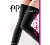 Pretty Polly 80 Denier Fashion Smooth Opaque Hold Ups - Black Black One Size