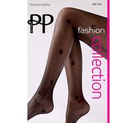 Pretty Polly Women's All Over Large Star Pattern Tights - Black Pretty Polly Black One Size