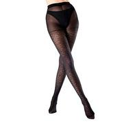 Pretty Polly Animal Pattern Tights, Black, Size 2, Women Black