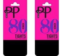 Pretty Polly Black 80 Denier Opaque Tights with Silk Finish (2 Pair Pack) (M/L (40"-48" Hip))