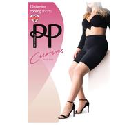 Pretty Polly Women's Sheer Cooling Short Pantyhose, Beige (Nude), 2XL (US18-22)