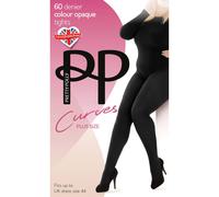 Pretty Polly Women's Curves 60D Plush Opaque tights Matt Fein 60 DEN Tights, Black (Black Black), XX-Large (Manufacturer Size:XXL)