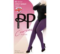 Pretty Polly Women's Curves 60 Denier Plush Opaque Tights - Purple | Size: 3XL Pretty Polly Purple 3XL