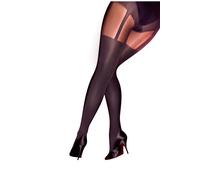 Curves Mock Suspender Tights - Black Pretty Polly Black XL