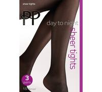 Pretty Polly Women's Day to Night 15D Sheer Tights 3PP, 15 DEN, Black (Black Black), Medium (Size:SM)