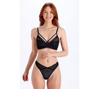 Pretty Polly Women's Diamond Mesh Non Wired Padded Bralette - Black | Size: 34D Pretty Polly Black 34D
