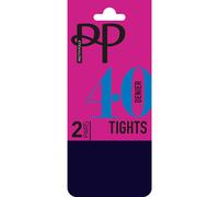 Pretty Polly 40D Silk Finish Tights 2PP -Navy, M/L