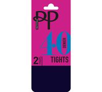 Pretty Polly 40D Silk Finish Tights 2PP -Navy, M/L