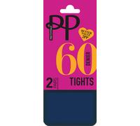 Pretty Polly Everyday Opaques 60 Denier Tights 2 Pair Pack - Navy Navy M/L