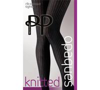Pretty Polly Knitted Opaques Rib Tights - Black Black M/L