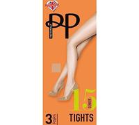 Pretty Polly Ladies 15 Denier 3pk Natural Tights Size M/L