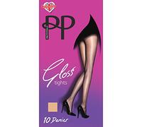 Pretty Polly Ladies Nude 10 Denier Sheer Gloss Everyday Tights (S/M (34"-40" Hip))