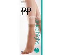 Pretty Polly Legworks 15 Denier Legworks Comfort Top Ankle Highs 3 Pair Pack - Nude Nude One Size