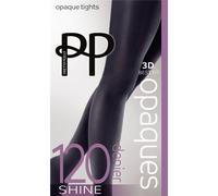 Pretty Polly Premium Opaques 120 Denier 3D Shine Tights - Black Black XL