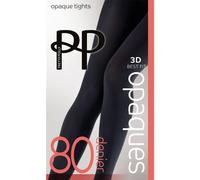 Pretty Polly Women's 80d 3d Premium Opaques Tights, Black (Black Black), M-L UK, Pack of 1