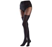 Pretty Polly Suspender Tights Ladies Black Mock Suspenders Fashion Tight