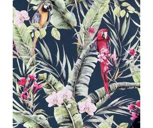 Pretty Polly Wallpaper Arthouse Tropical Navy Parrot Floral Jungle Pink Vinyl