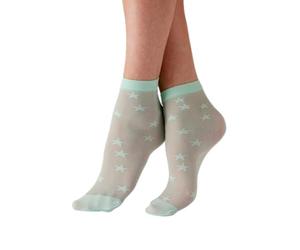Pretty Polly Women's All Over Star Sheer Socks- fun ankle sheer socks to complete the look, Green (Mint), One Size, Green (Mint), One size