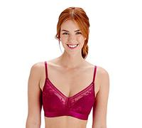 Pretty Polly Women's Botanical Lace Triangle Bra Plunge, Red (Fuchsia), 36D