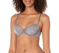 Pretty Polly Women's Botanical Lace Underwired Balconette Bra, Grey (Nightshade), 38C